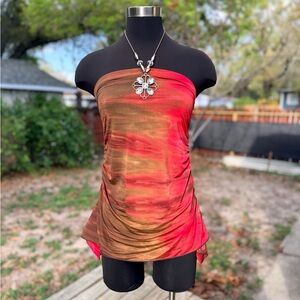 2000s Y2K Belle Amie Tie Dyed Jeweled Halter Top